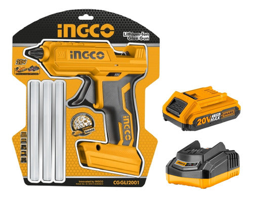 Ingco Hot Glue Gun + 20V Battery + Charger CGGLI2001 0