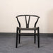 Welaman Wishbone Dining Chair Beech Wood and Black Rattan Seat 1