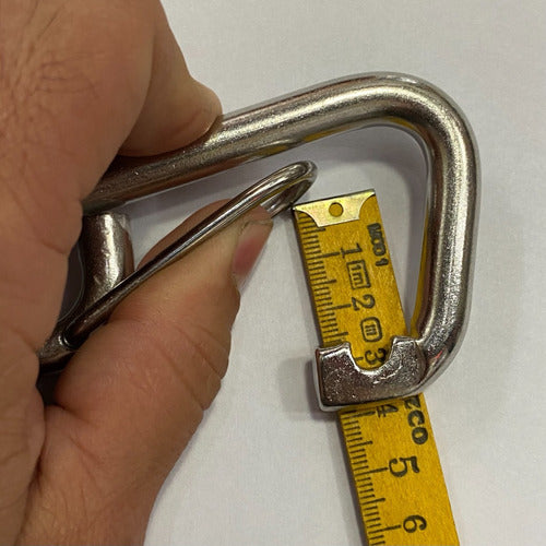 Marine Nautical Carabiner Hook Stainless Steel 3/8 X 10 Cm 4