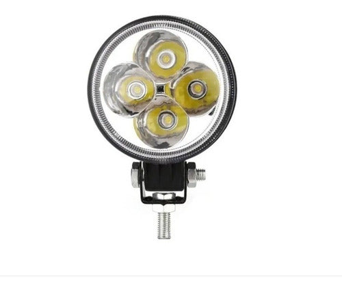 Faro Circular 4 Leds 12 Watts 9v / 36v 8 Cm X 8 Cm X 4,5 Cm 0