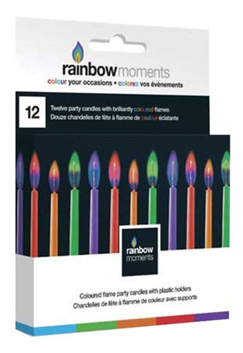 Colorful Flame Birthday Candles x 12 - Birthday Candle Set RXL 0