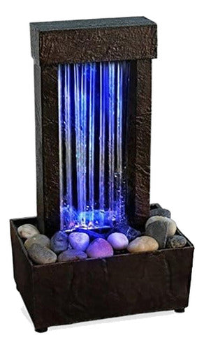 Nature's Mark Tabletop Water Fountain 25cm Tall Waterfall with Rocks LED Light 0