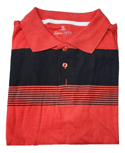 Men's Premium Imported Striped Cotton Polo Shirt in Special Sizes 21