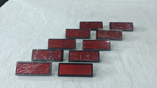 Kit of 10 Rectangular Red Cat Eyes 8.5 x 3 cms 0