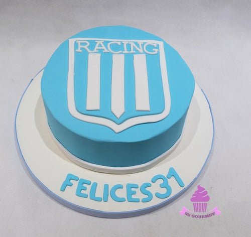 SS GOURMET Torta Racing Futbol Escudo Celeste - Tematica Personalizada 0