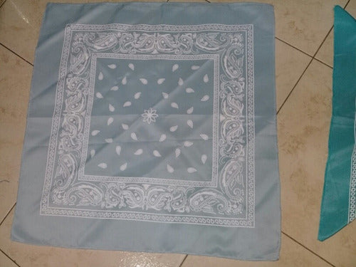 Turquoise Blue Bandana Scarf - 50 cm 2