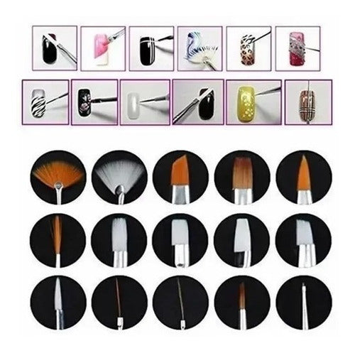 Kit of 15 Brushes for Nail Art Sculptures 1