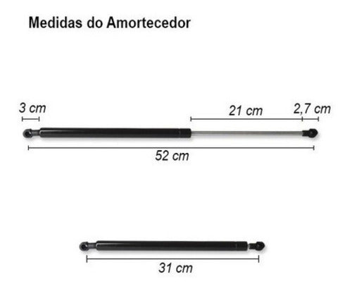 Par Pistão Amortecedor Porta Malas Peugeot 206 207 Hatch 1