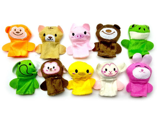 Atrapacuentos Titere Dedo Set Animales Peluche Colorido Dedos X10 Cuento 4