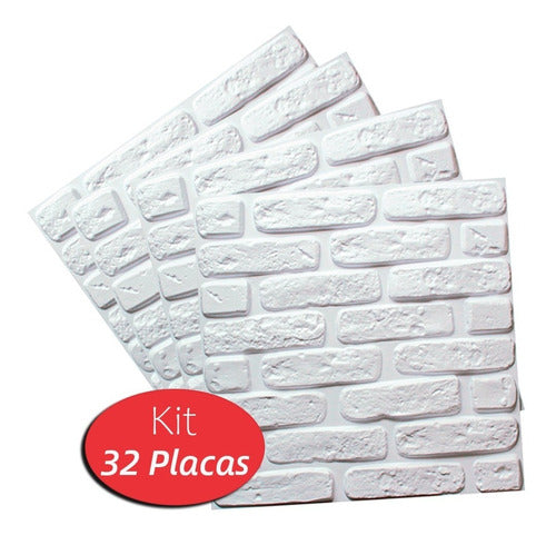 32 Placas Revestimentos 3d Decorativas Parede Teto Tijolinho 3