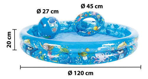 Jilong Inflatable Kids Pool Set with Ring and Ball 2