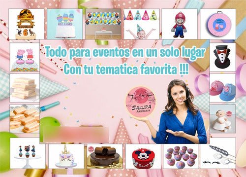 Sakura Artesania Banderín Gatirena Gaby Y La Casa De Muñecas Con Feliz Cumple 4