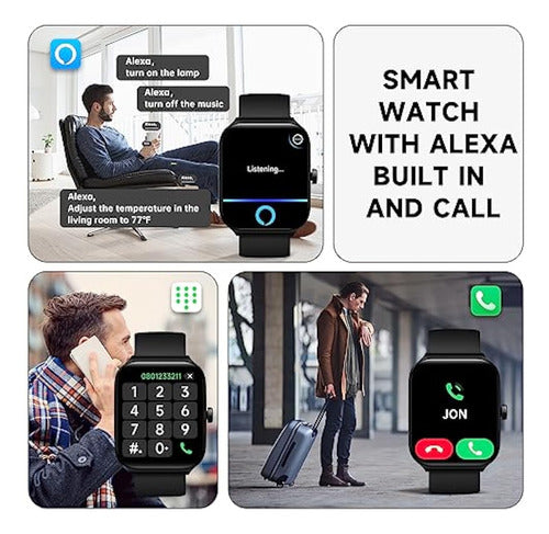 FAWEIO Smart Watches for Men and Women with Integrated Alexa and Bluetooth Calls 1