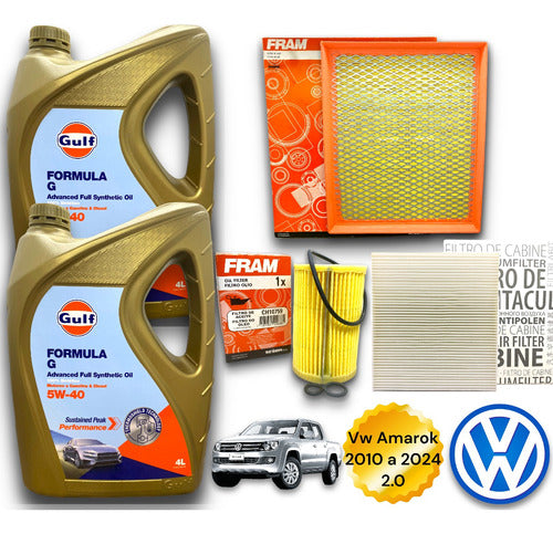 Fram Kit 3 Filtros Amarok 2.0 2010 A 2024 + Aceite Sintetico 5w40 0