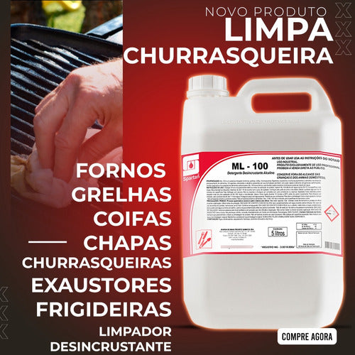 Limpa Grelhas Detergente Desincrustante Alcalino Spartan Ml 1