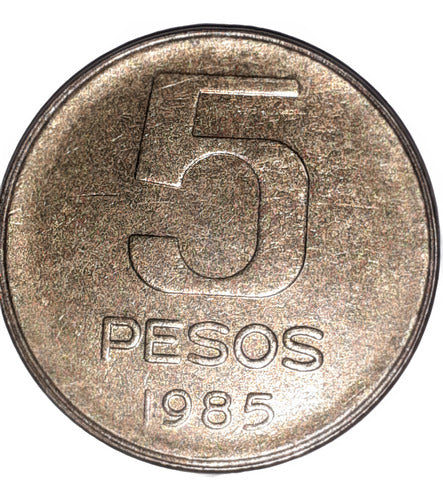 Moneda De 5 Pesos Del Año 1985 2