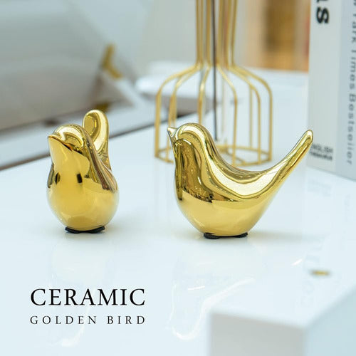 Gulu Gold Bird 2pcs - Small Animal Statues for Home Decoration 4