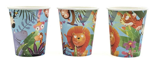 Set Safari Vasos, Platos, Servilletas Decoracion 2