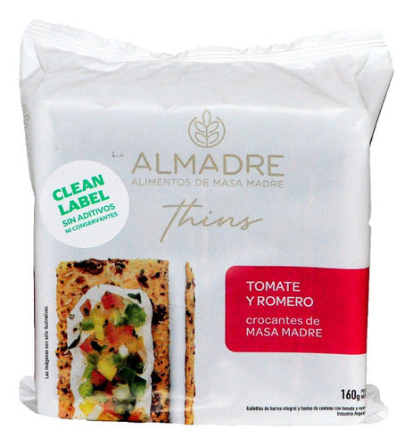 Almadre Thins Tomato and Rosemary Snacks 160g 0