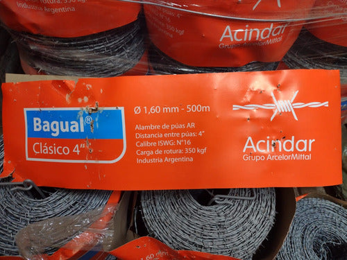 Acindar Alambre De Puas Bagual Rollo 4 1.6mm X 500 Mts 2