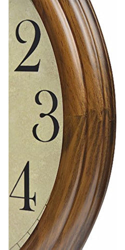 Old Oak Vintage Solid Wood Silent Non-Ticking Wall Clock 1