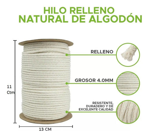 Hilo Piolin Algodon Nº 144 159 Mts 1kg Albañil Crudo Macramé 1