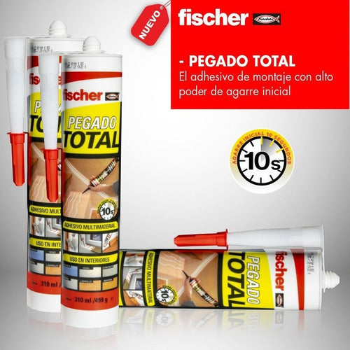 Pegado Total Fischer 10 Seg Multimaterial 310ml Montajes 3