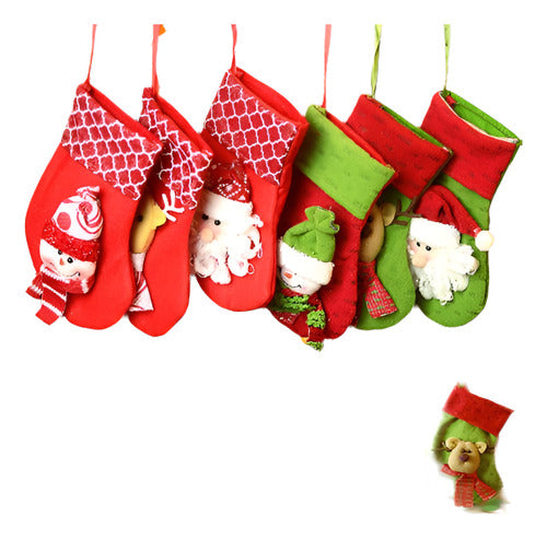 Xmax 6 Pack Christmas Stockings Hanging Bags 0