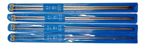 Generic Stainless Steel Knitting Needles x2 2