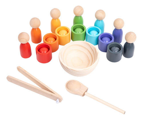 Bolas Para Bebês Em Copos Brinquedo Montessori 7 Cores 0