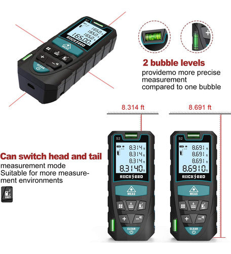 Medidor Laser Distancia 50mt 2 Niveles Telemetro Area Y Vol. 2