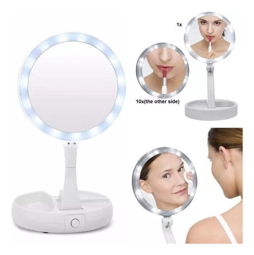 Tienda26 LED Lighted Makeup Mirror with Magnification, Portable and Foldable 1