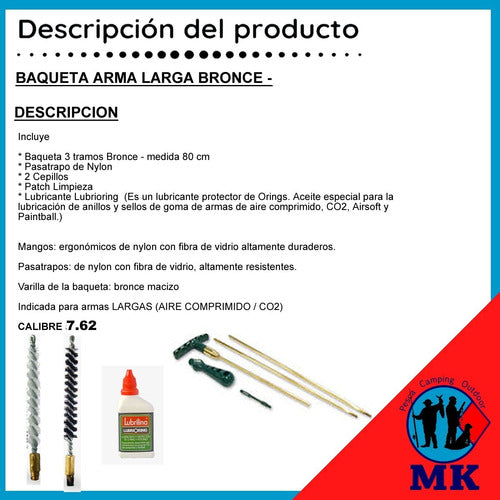 Kit Limpieza Baqueta Bronce 762 A/larga Lubrilina Aire Comp 5