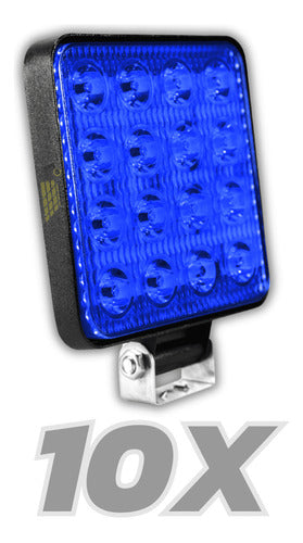 Kit 10 Farol Led Blue Shell 16 Led 48w Pulverizador Agricola 0