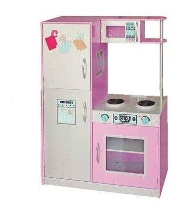 Lala Didáctico Cocina Infantil Cocinita Rosa Rosada Lavarropas Heladera 3