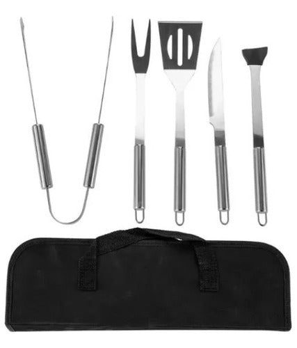 Generic Set Para Parrillero De 5 Piezas En Acero Inoxidable + Estuche 1