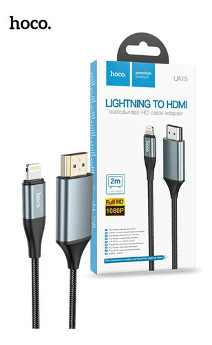 Hoco Ua15 Hdmi A Lightning + Alimentación Cable 2m Full Hd 6