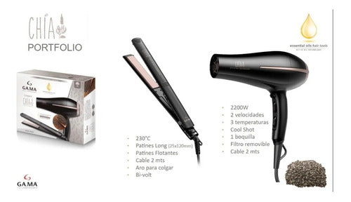 GA.MA Italy Combo Chia Flat Iron + Hair Dryer 4