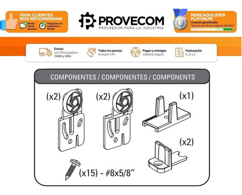 Ducasse Kit Herrajes Placard 2 Ptas | Simple 1,50mt 3