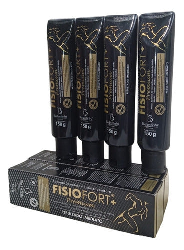 Kit 4 Pomadas Masajeadoras Fisiofort Premium (negra) 0