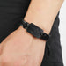 Burdah Genuine Leather Black Wolf Bracelet for Men 2