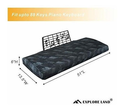 Explore Land 88 Keys Piano Keyboard Dust Cover 1