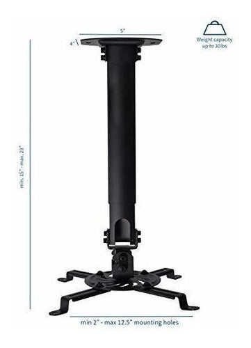 Vivo Universal Extending Ceiling Projector Mount Black 1