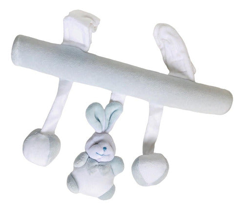 Kinderinos Plush Rabbit Crib Toy Rattle - Light Blue 4