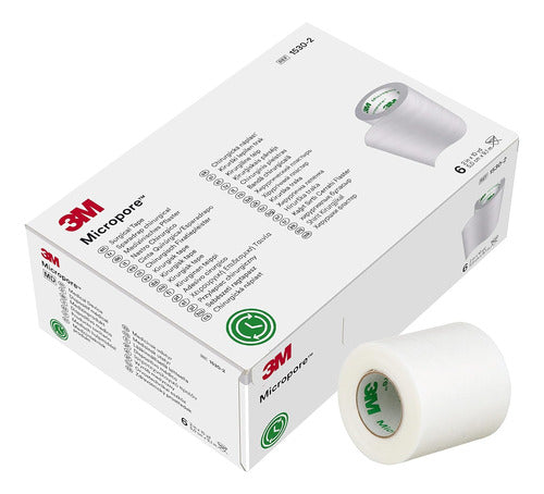 3M Micropore Hypoallergenic Adhesive Tape 5 Cm X 9m X 6 Units 0