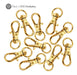 Set of 100 Gold Base Keychain Snap Hooks with Closure 14x30mm 2