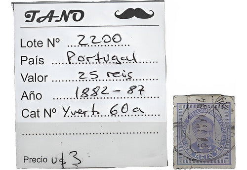 TANO Lote2200 Portugal 25 Reis Año 1882/87 Yvert# 60a 0