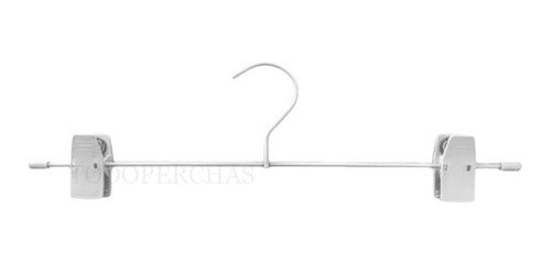 TodoPerchas 10 Metal Hangers with Plastic Clips White for Skirts Pants Jeans 0