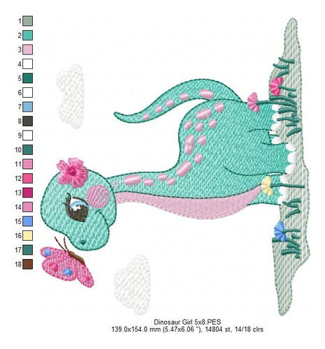 Embroidery Machine Design Matrix Dinosaurs Girl Butterfly 3889 2