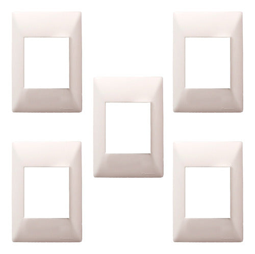 Pack of 5 White Line Cambre Switch Plate Covers 1/2/3/4 Modules XXII Century 12